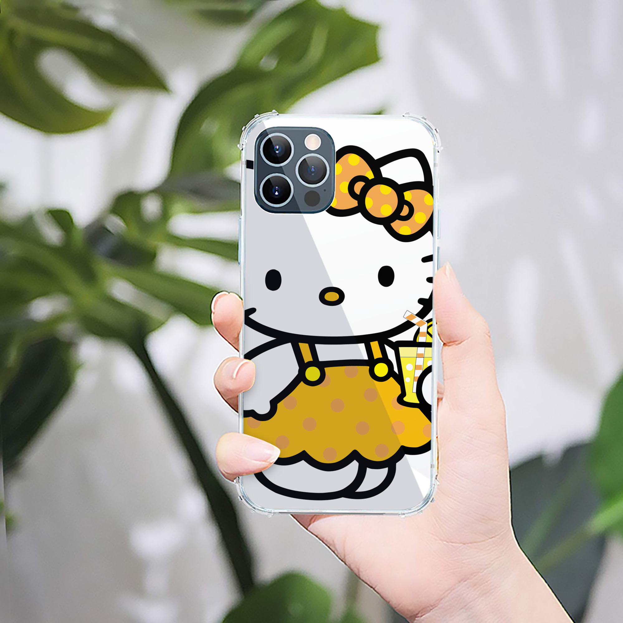 （画像用） Hello Kitty ハローキティ 【iPhone 12シリーズ対応】透明スマホケース（クリアソフトケース）